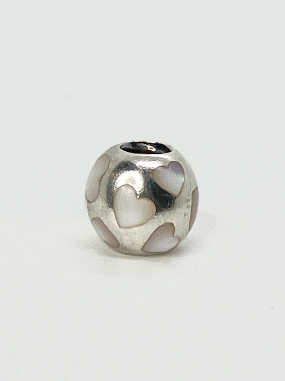 Pandora Sterling Silver White MOP ‘ Love Me ‘Heart Charm | Retired